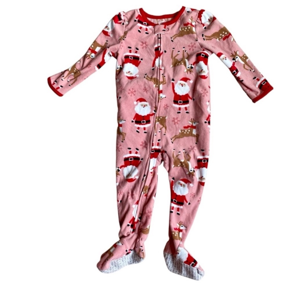 Carters Santa Fleece Zip Up Sleep & Play- 24M